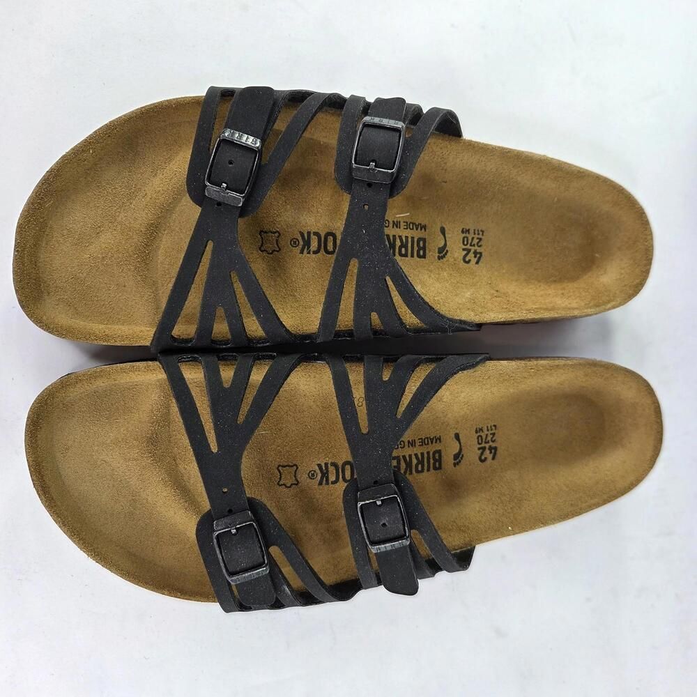 Birkenstock Granada Black Leather Slide US 9 Narrow Mens Birko-Flor Sandals - Picture 5 of 7